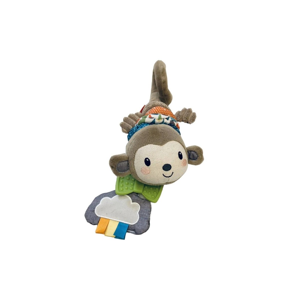 Infantino Monkey Plush Go gaga! Musical Pull Down With Cloud Rainbow Teether